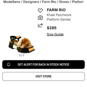 Farm Rio Khaki Patchwork Platform Sandal